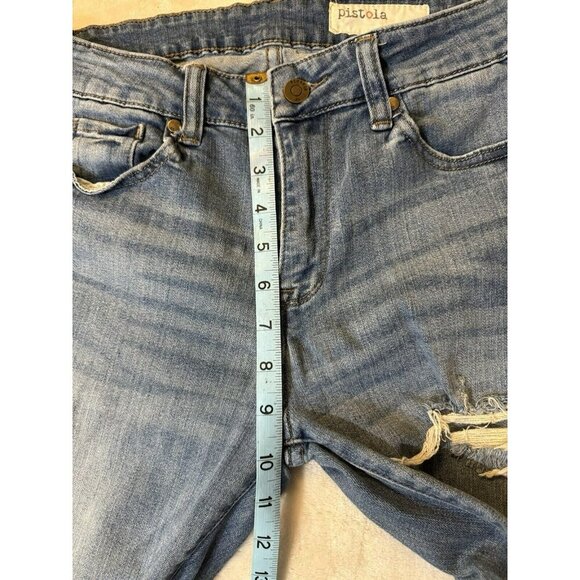 Pistola Blue Dénim Distressed Jeans Size 28 - Picture 9 of 9